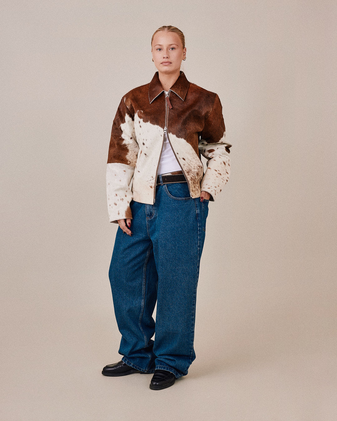 Cow Leather Jacket - Cow Hair