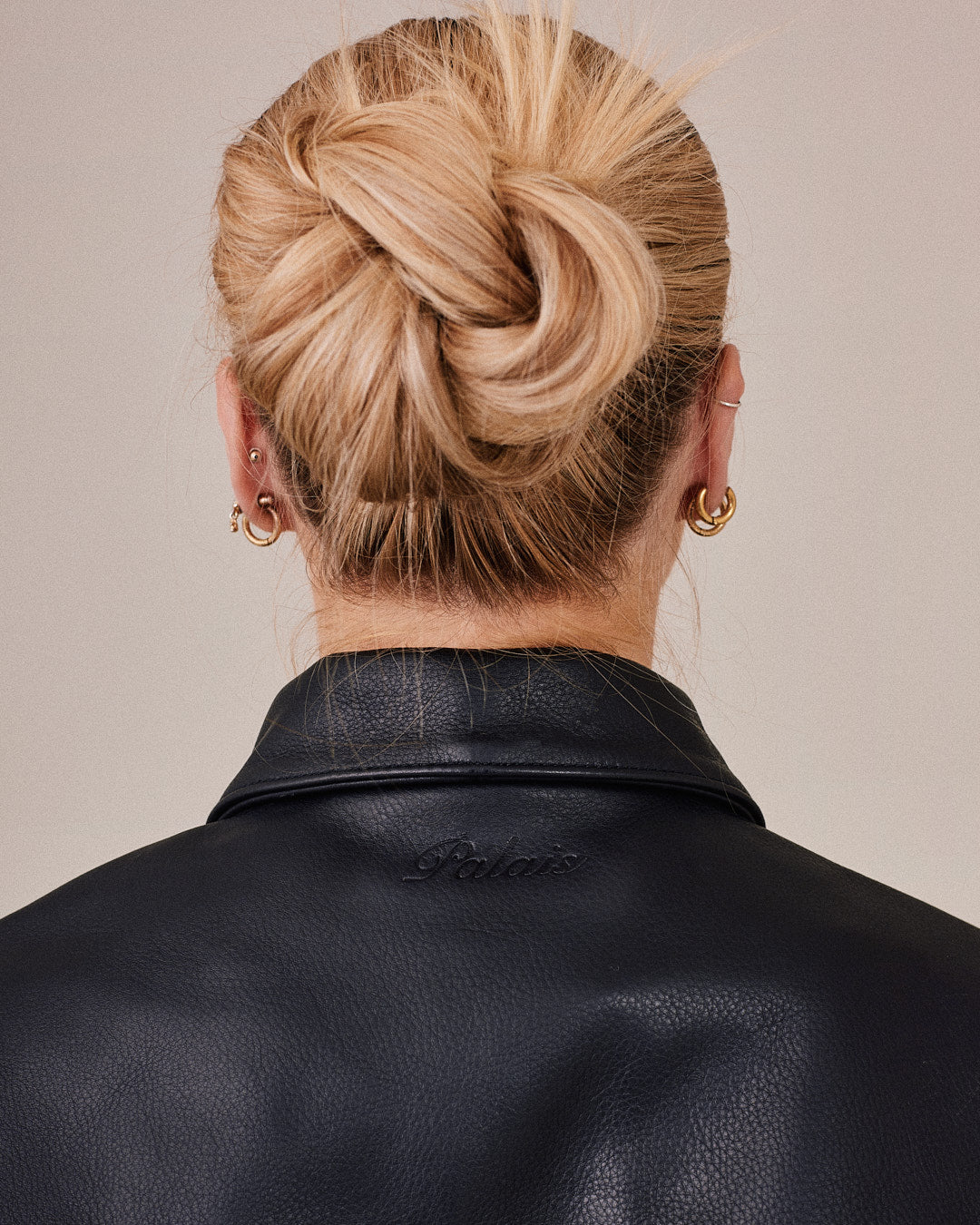 Pebbled Leather Jacket - Black