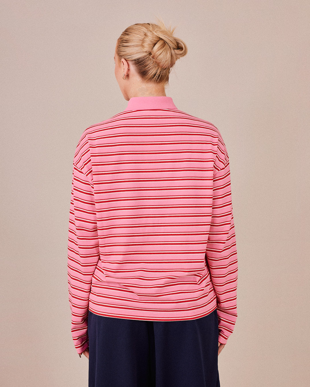 LS Polo Shirt - Pink Stripe