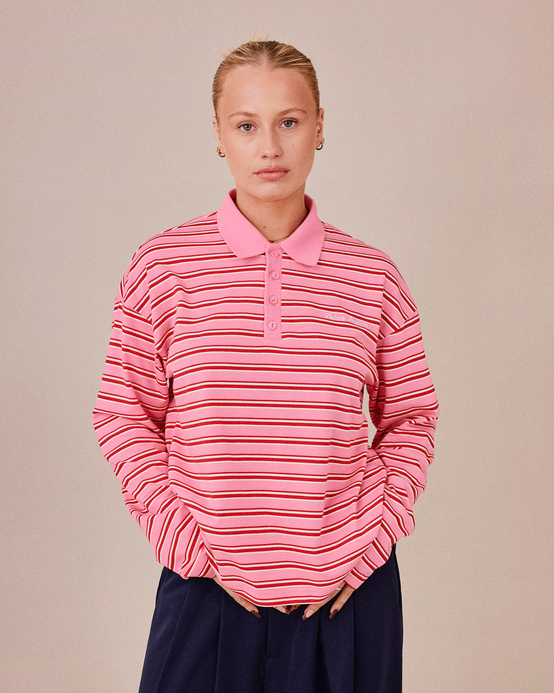 LS Polo Shirt - Pink Stripe