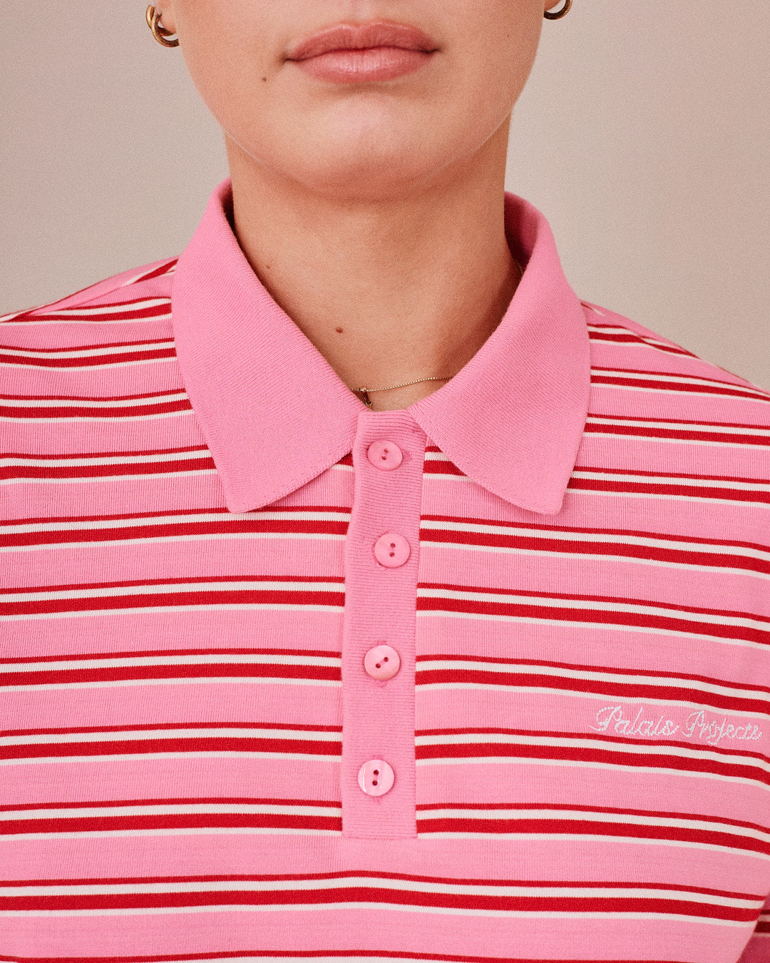 LS Polo Shirt - Pink Stripe