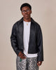 Pebbled Leather Jacket - Black