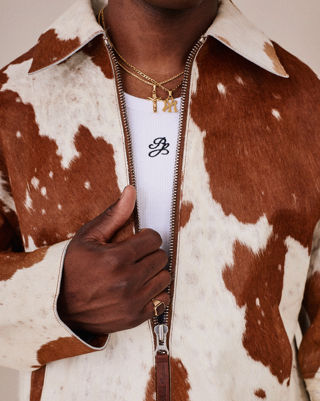 Cow Leather Jacket - Cow Hair