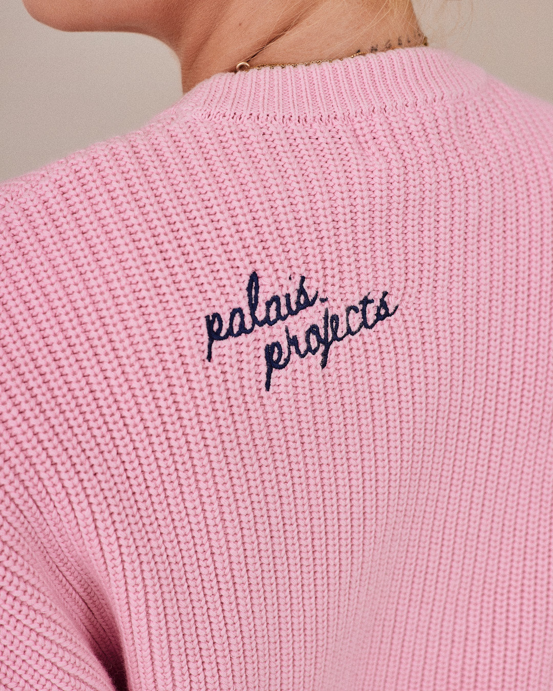 Fisherman O Neck Knit - Pink