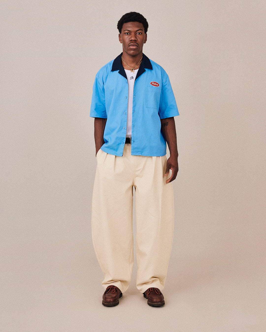 SS Canvas Service Shirt - Light Blue