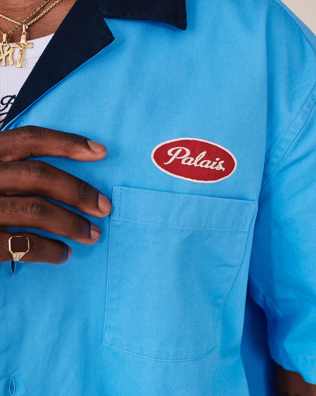 SS Canvas Service Shirt - Light Blue