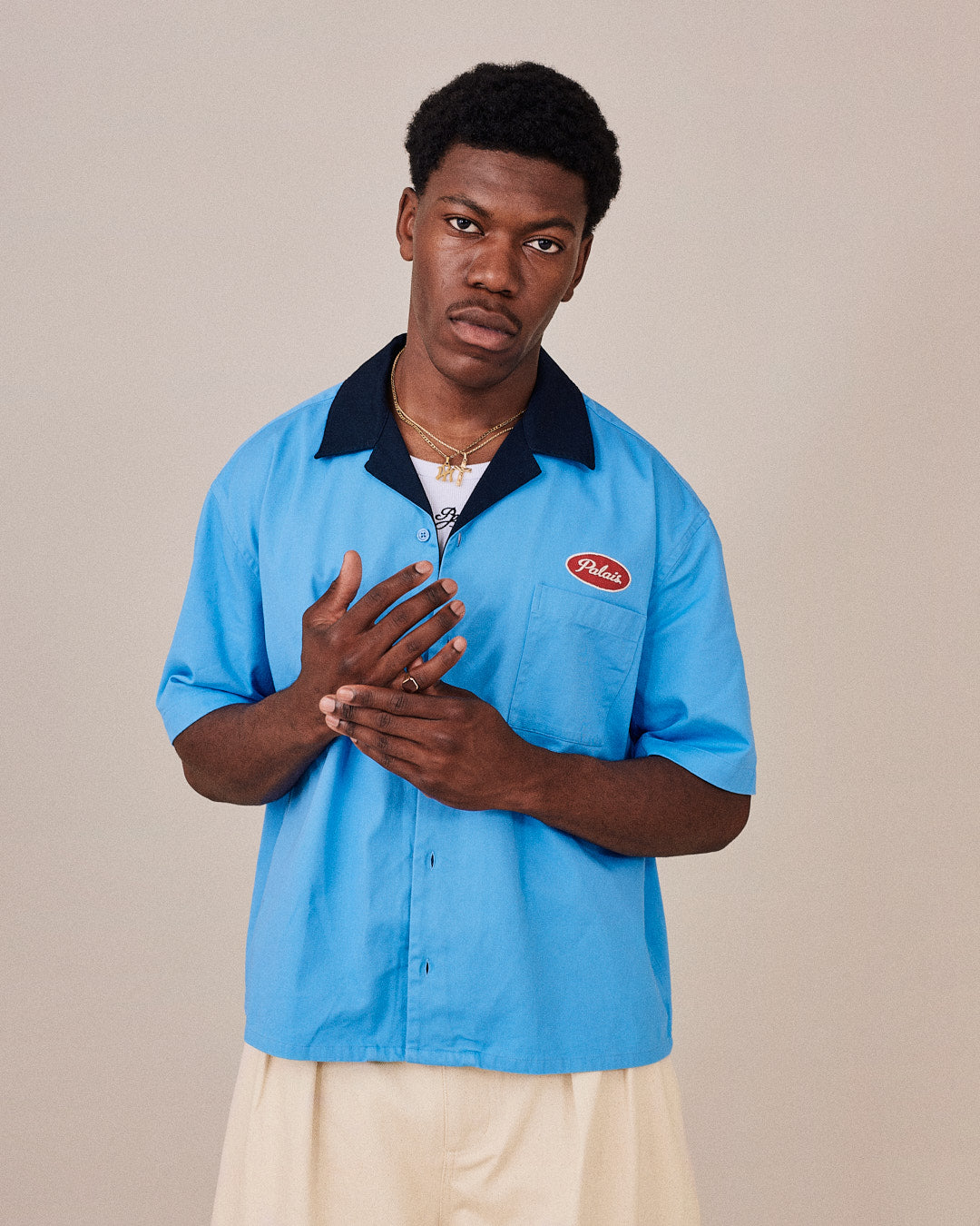 SS Canvas Service Shirt - Light Blue