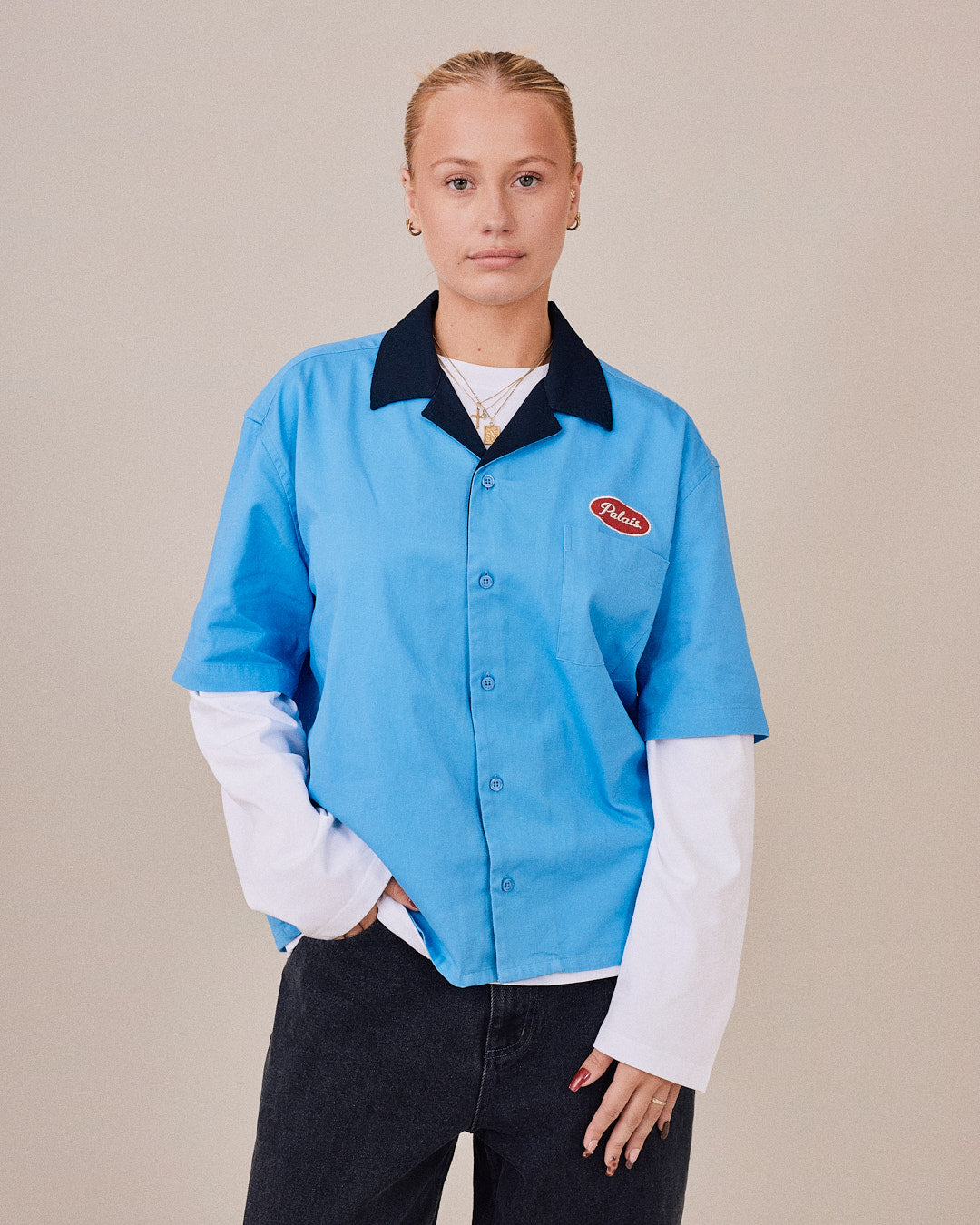SS Canvas Service Shirt - Light Blue