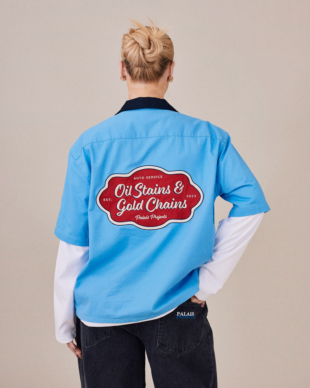 SS Canvas Service Shirt - Light Blue