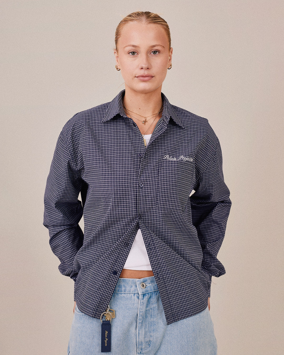 LS Checkered Shirt - Navy