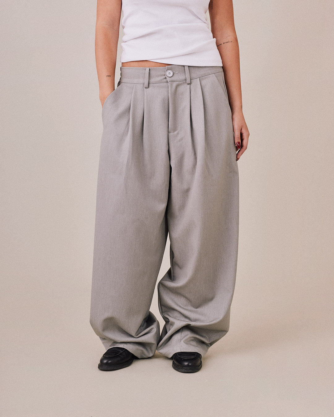 Relaxed Suit Pants - Grey