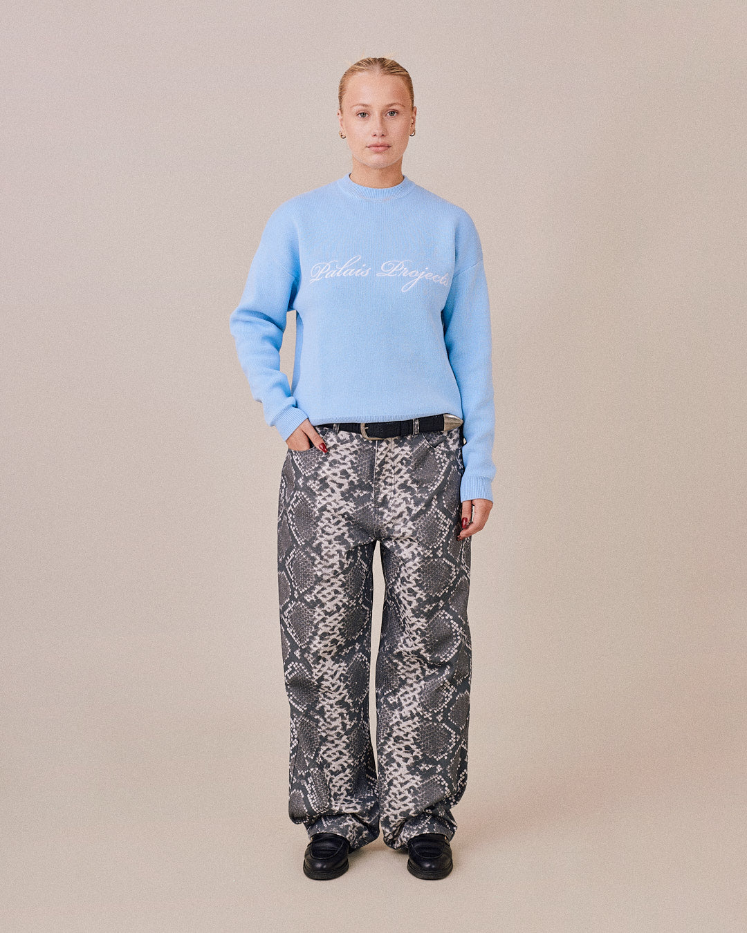 Single O Neck Knit - Baby Blue