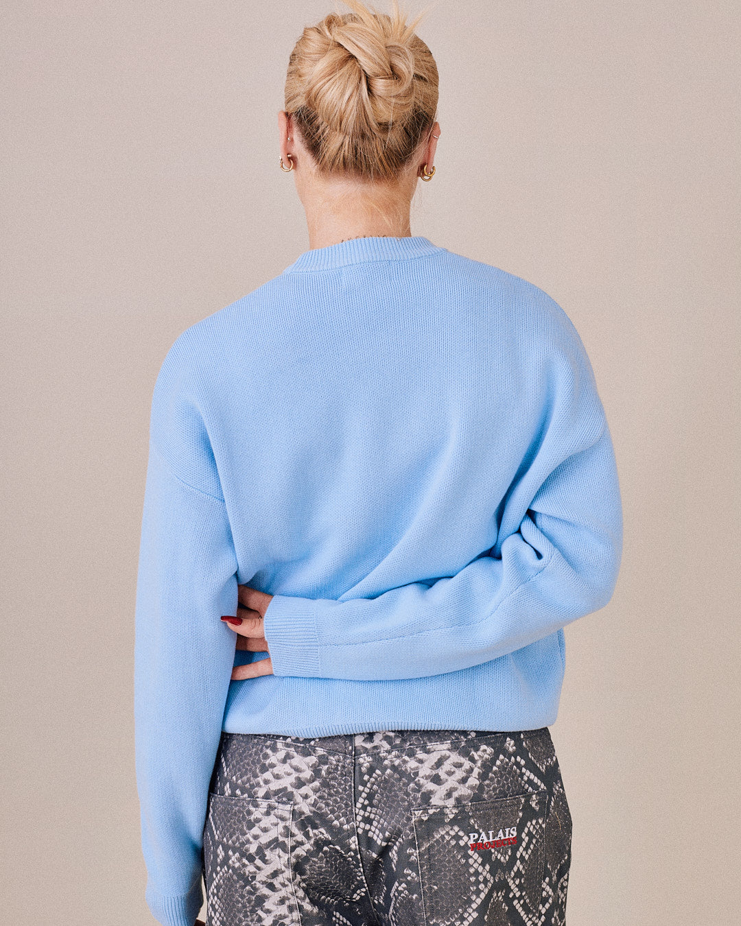 Single O Neck Knit - Baby Blue