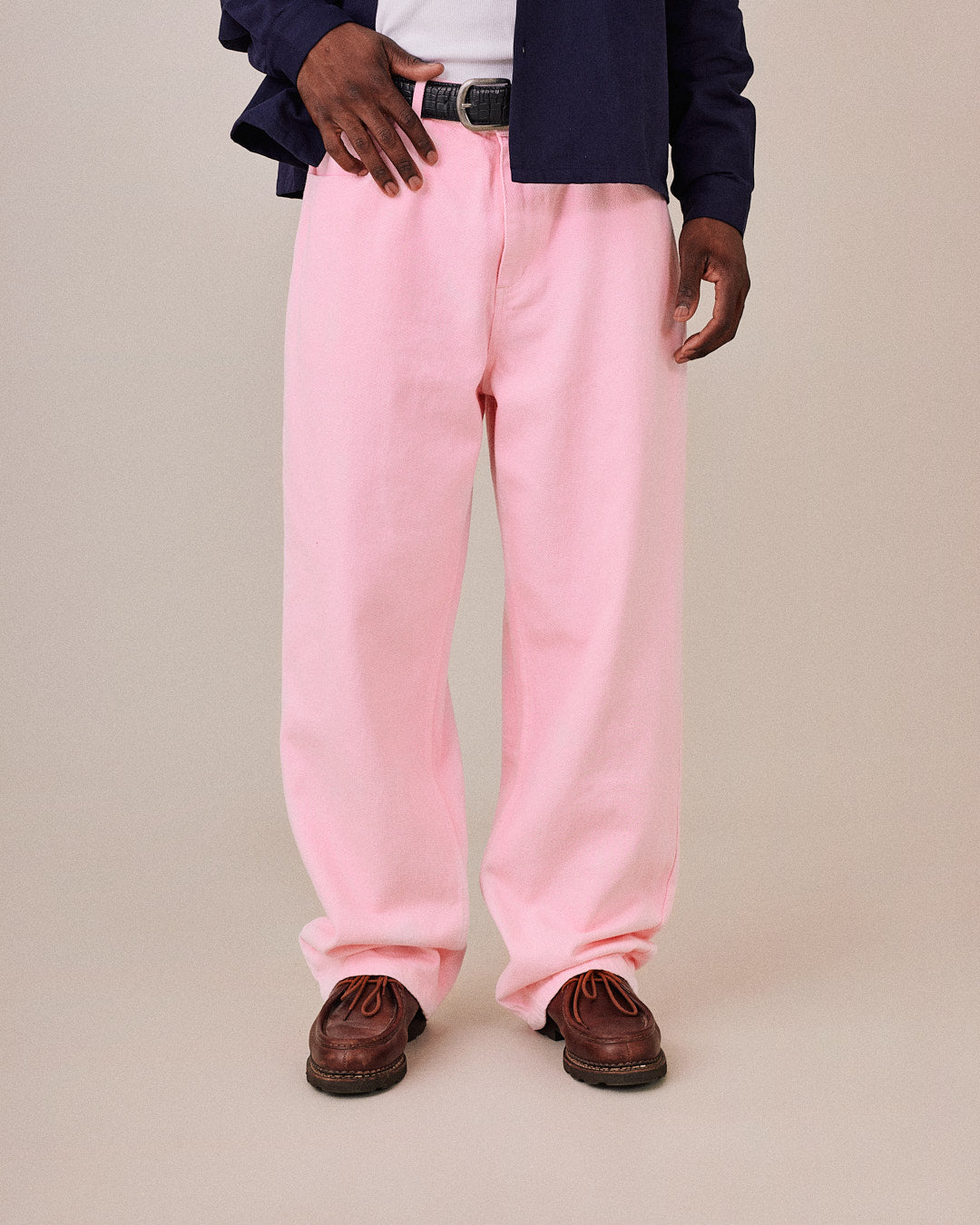 Baggy Canvas Pants - Pink