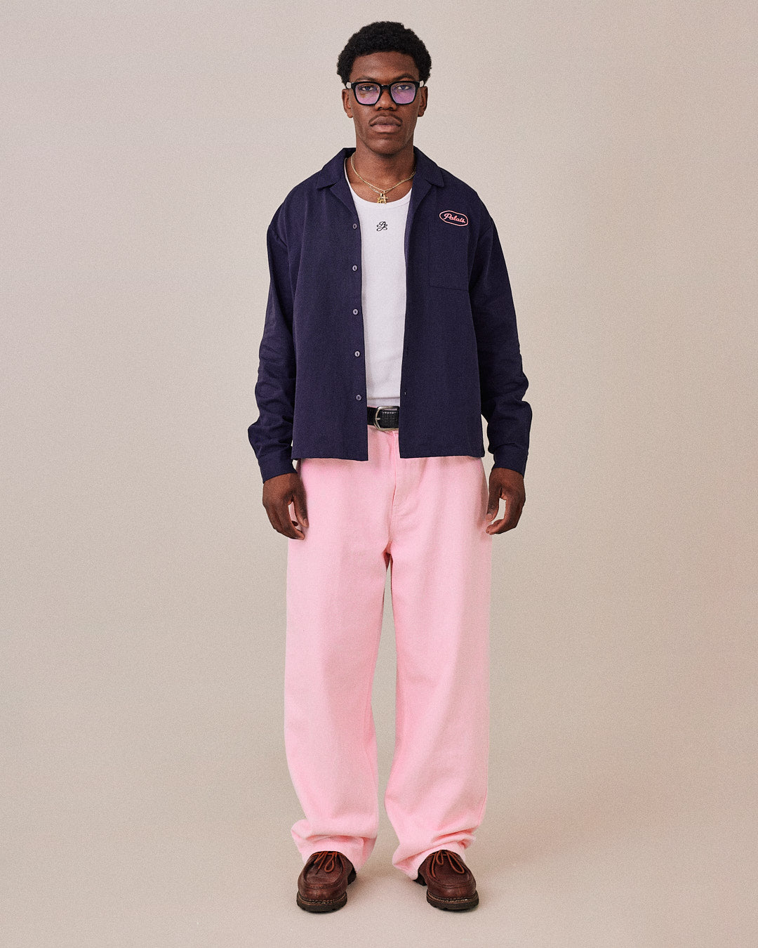 Baggy Canvas Pants - Pink