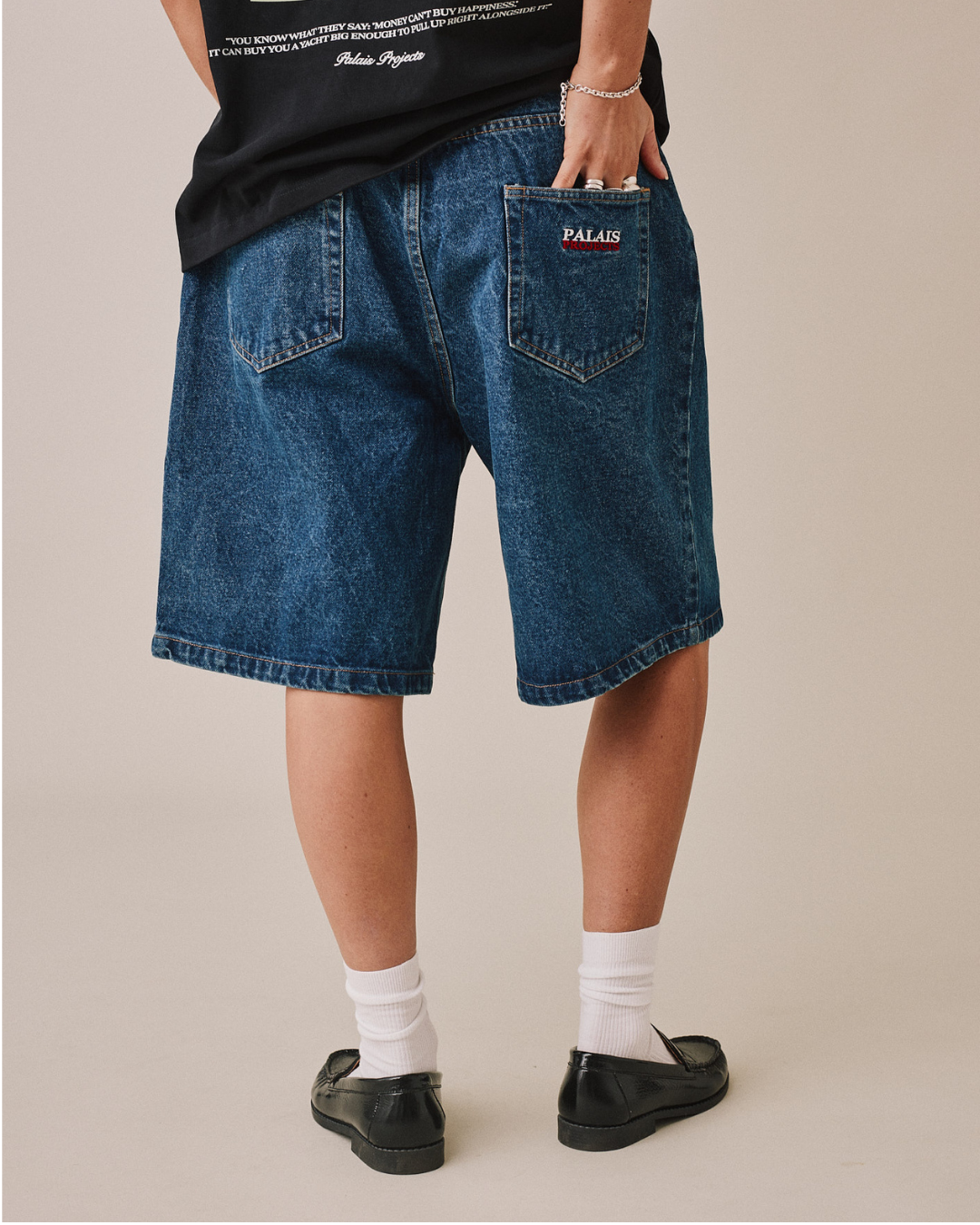 Baggy Denim Jorts - Mid Blue