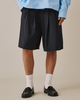 Relaxed Suit Shorts - Black Stripe