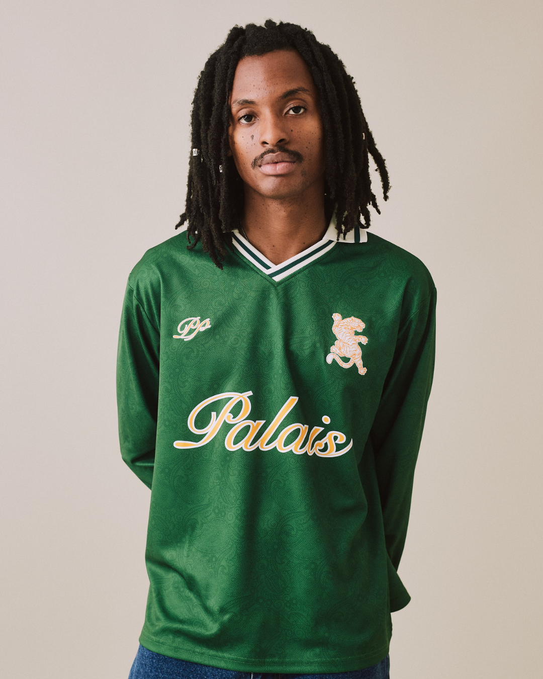 Football Shirt LS - Green Paisley