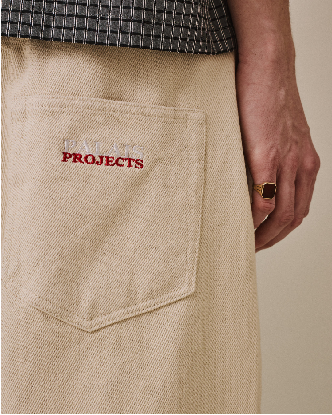 Baggy Canvas Jorts - Beige