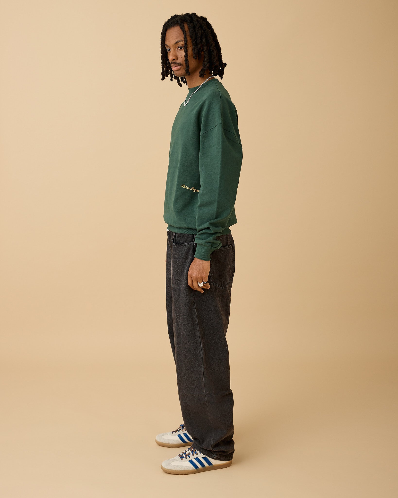 Essential Box Fit Heavy Crewneck - Green