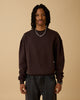 Essential Box Fit Heavy Crewneck - Mocha Brown