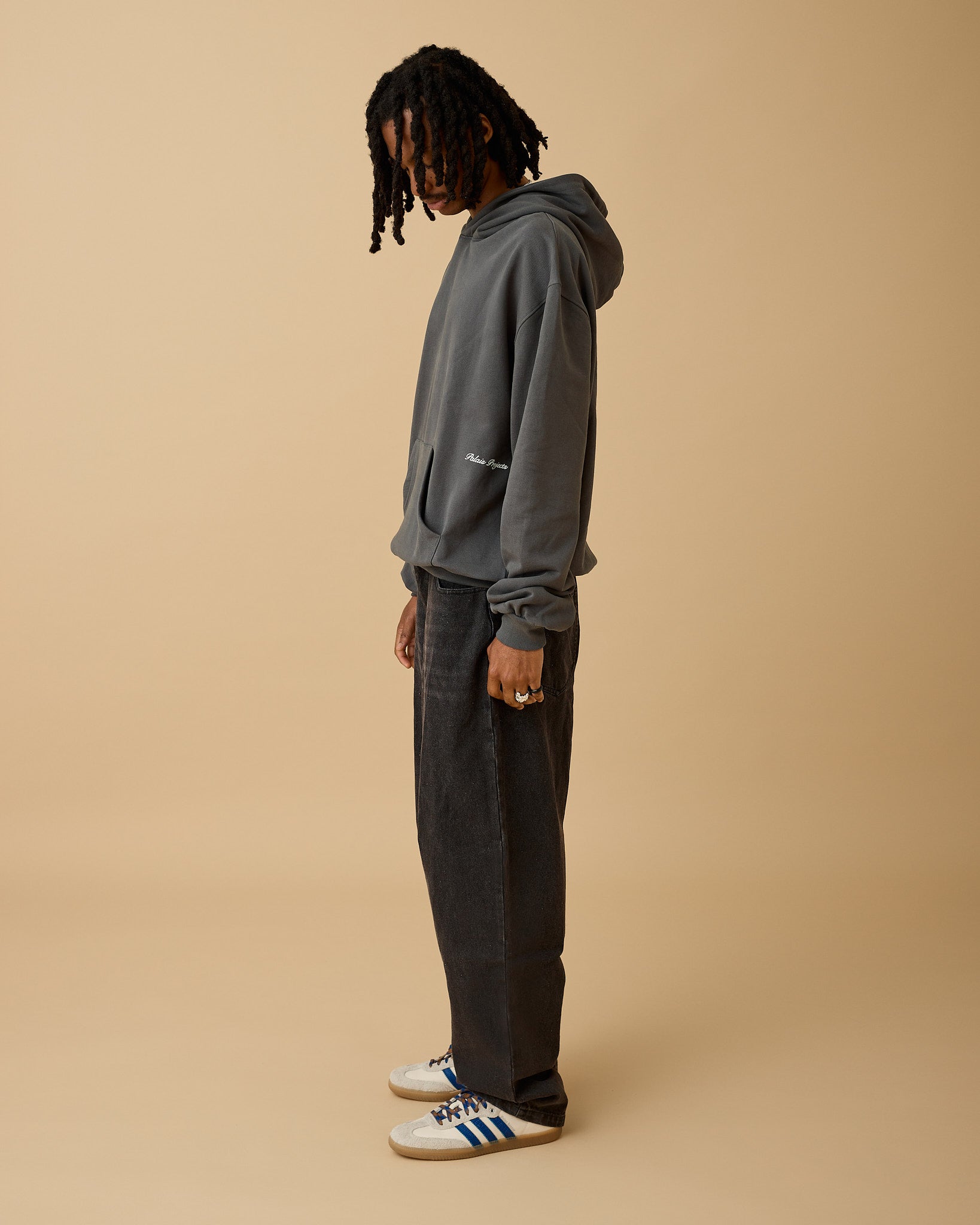 Essential Box Fit Heavy Hoodie - Dark Grey