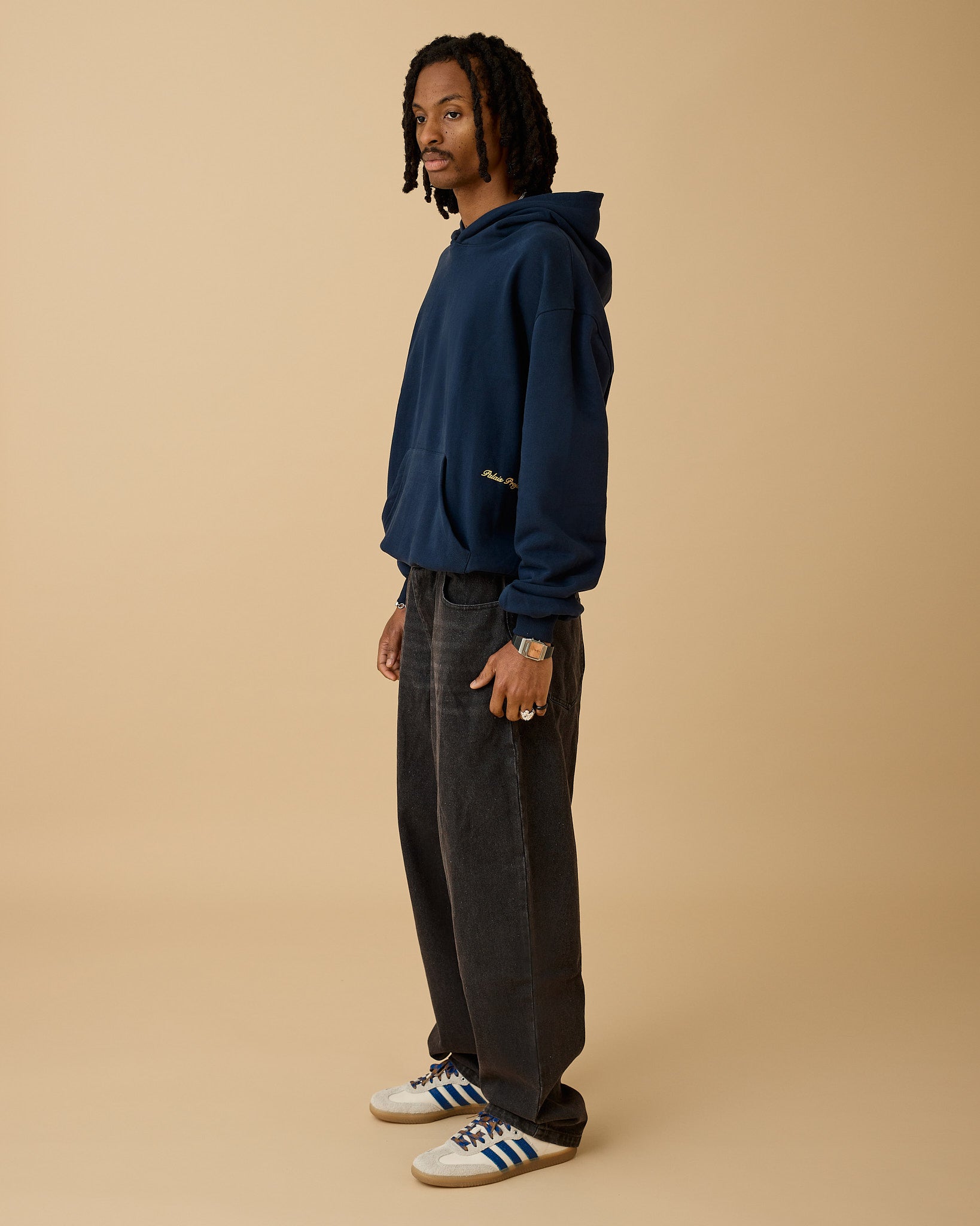 Essential Box Fit Heavy Hoodie - Navy