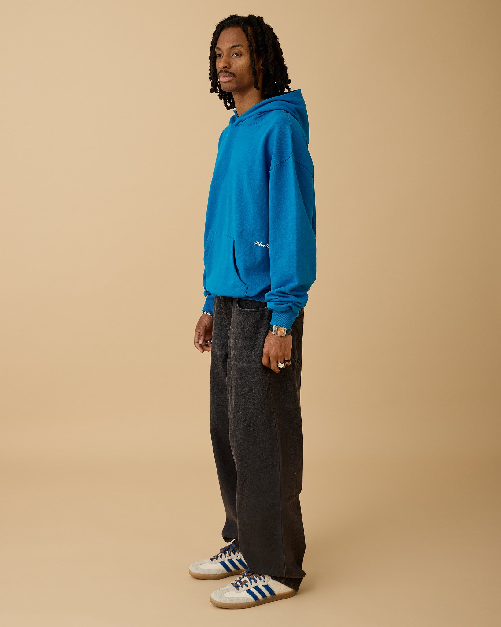 Essential Box Fit Heavy Hoodie - Blue