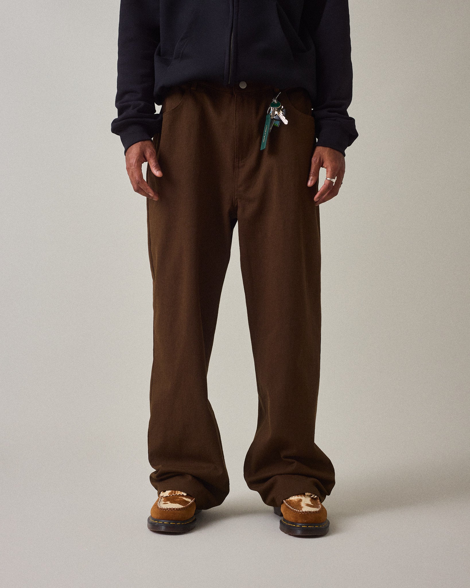 Baggy Canvas Pants - Brown