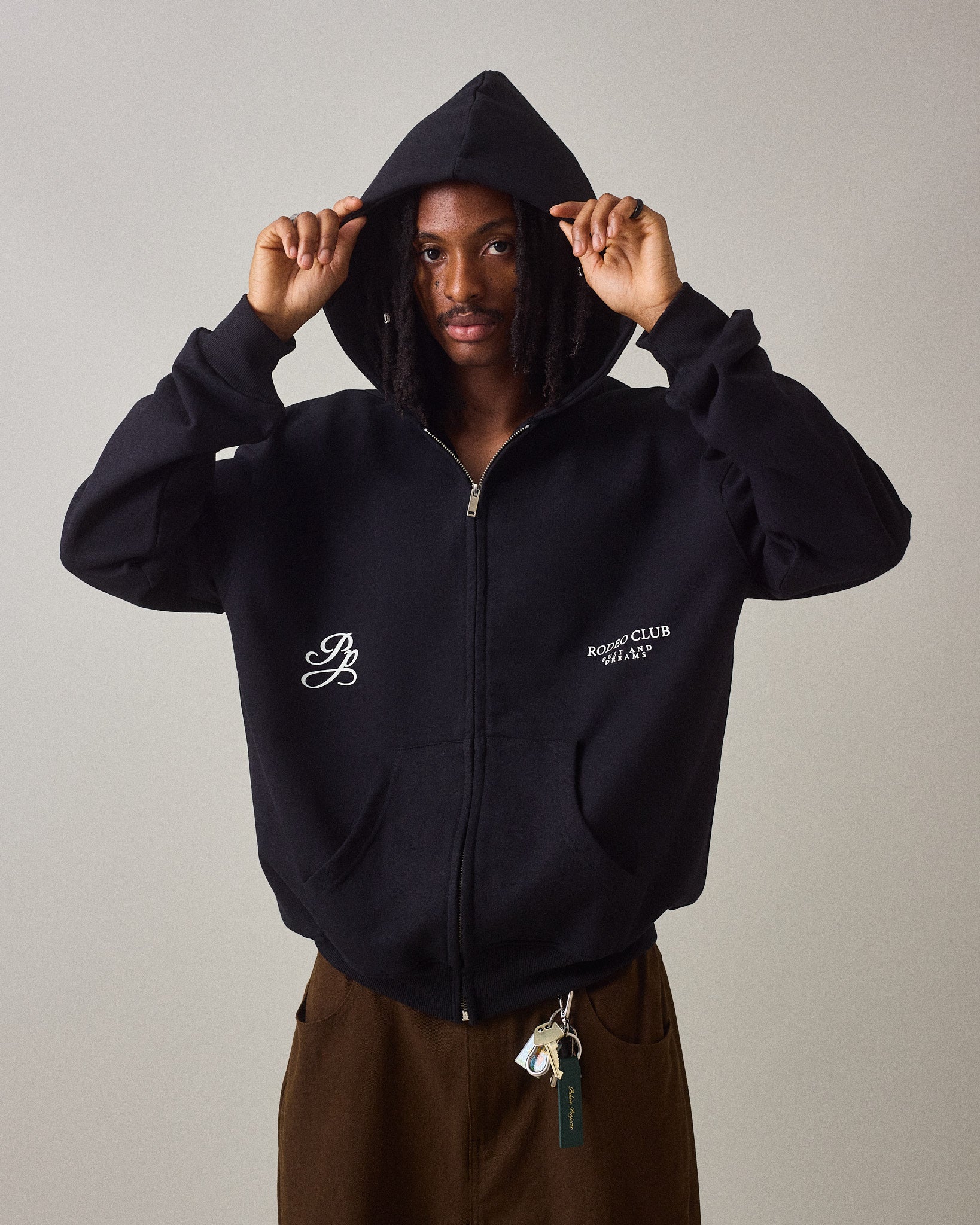 Rodeo Club Box Fit Heavy Zip Hoodie