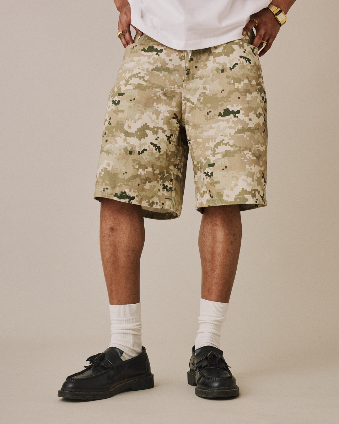 Baggy Canvas Jorts - Camo