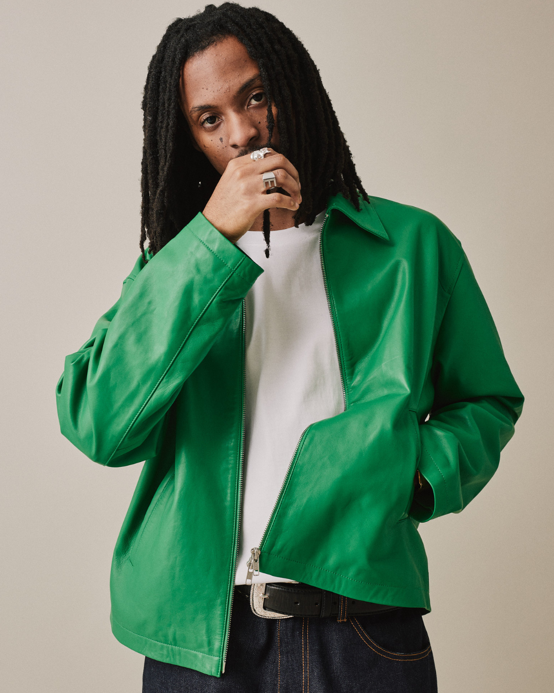 Leather Jacket - Green