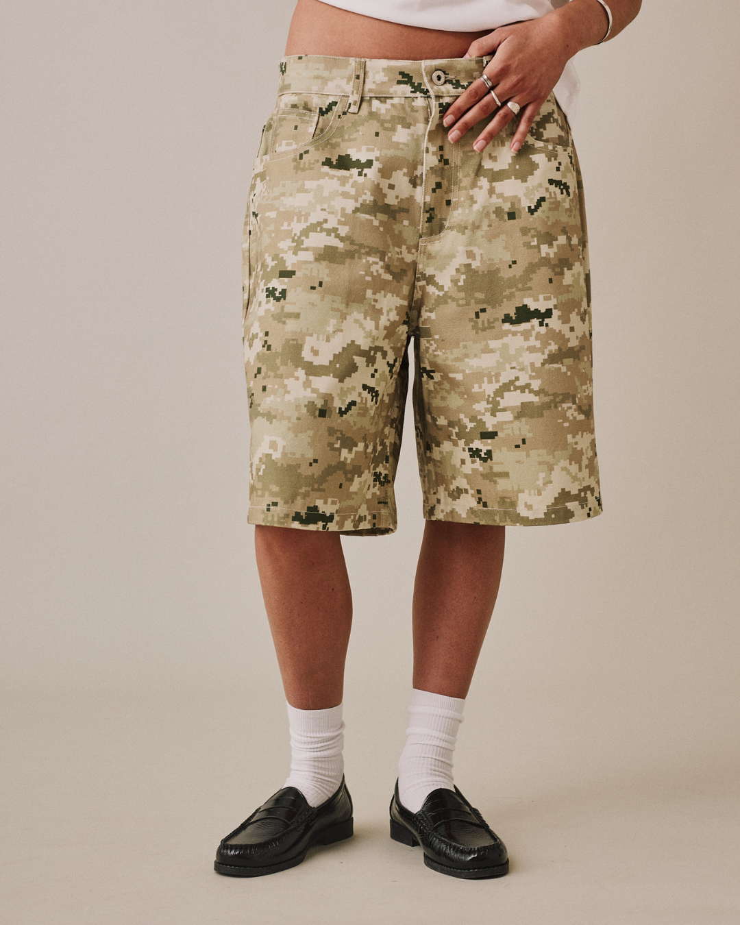 Baggy Canvas Jorts - Camo