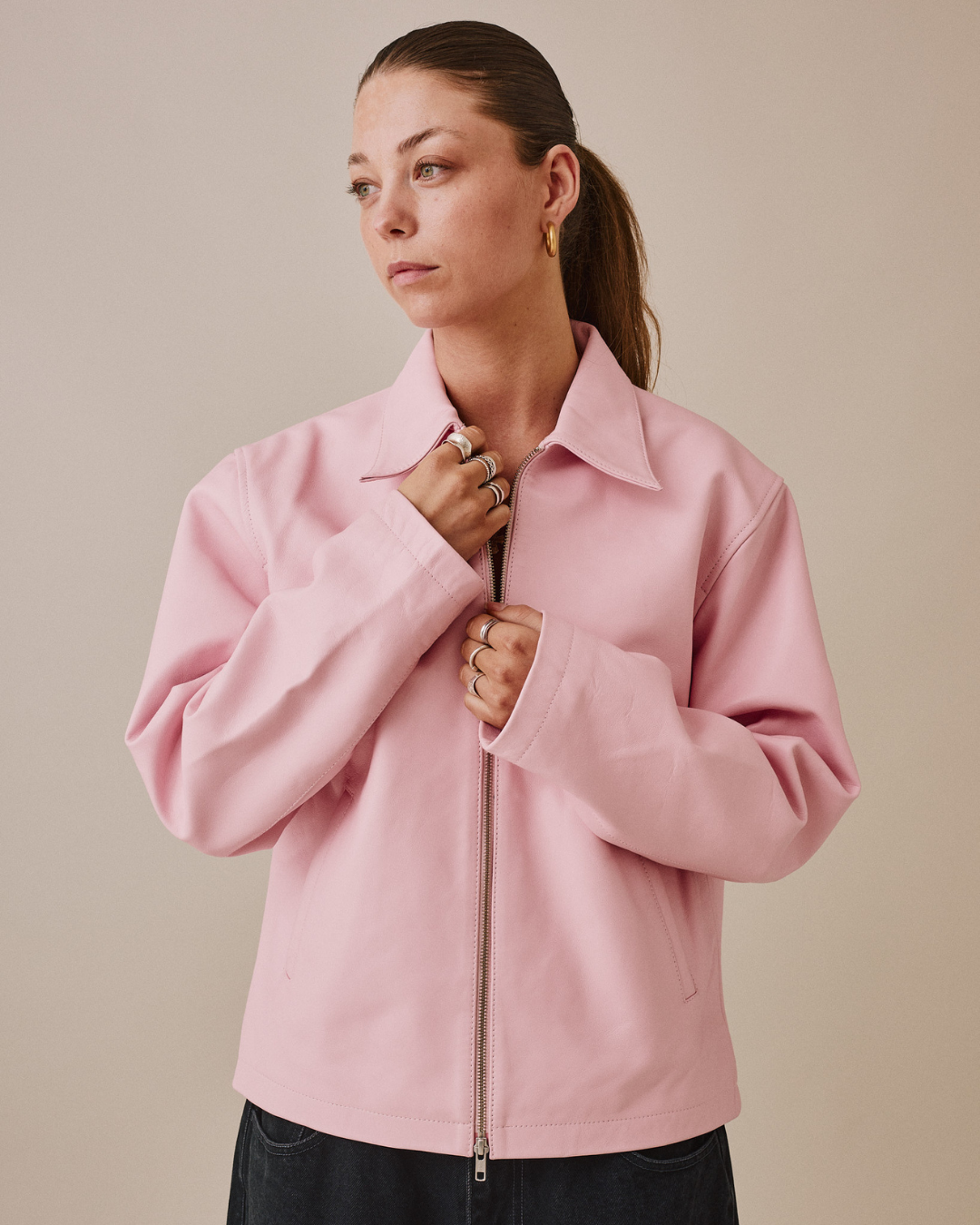Leather Jacket - Pink