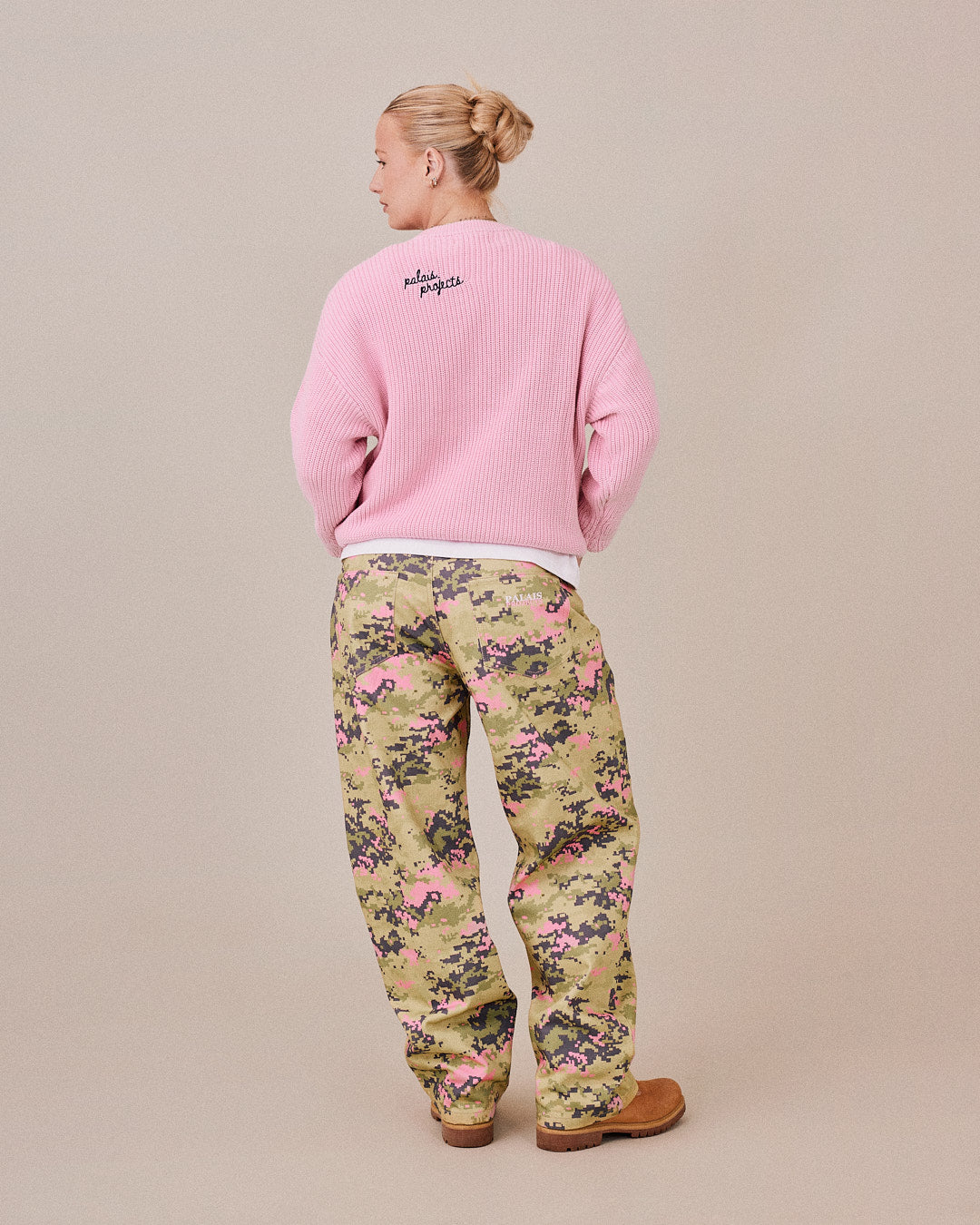 Baggy Canvas Pants - Green/Pink Camo