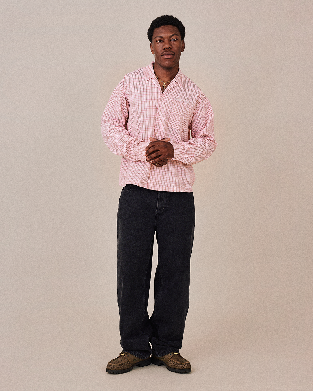 LS Checkered Shirt - Pink