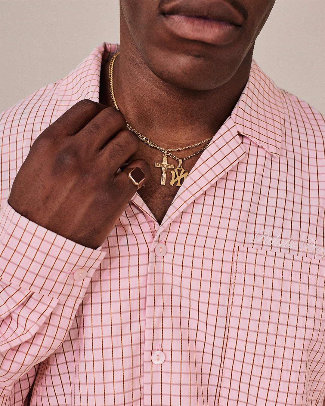 LS Checkered Shirt - Pink