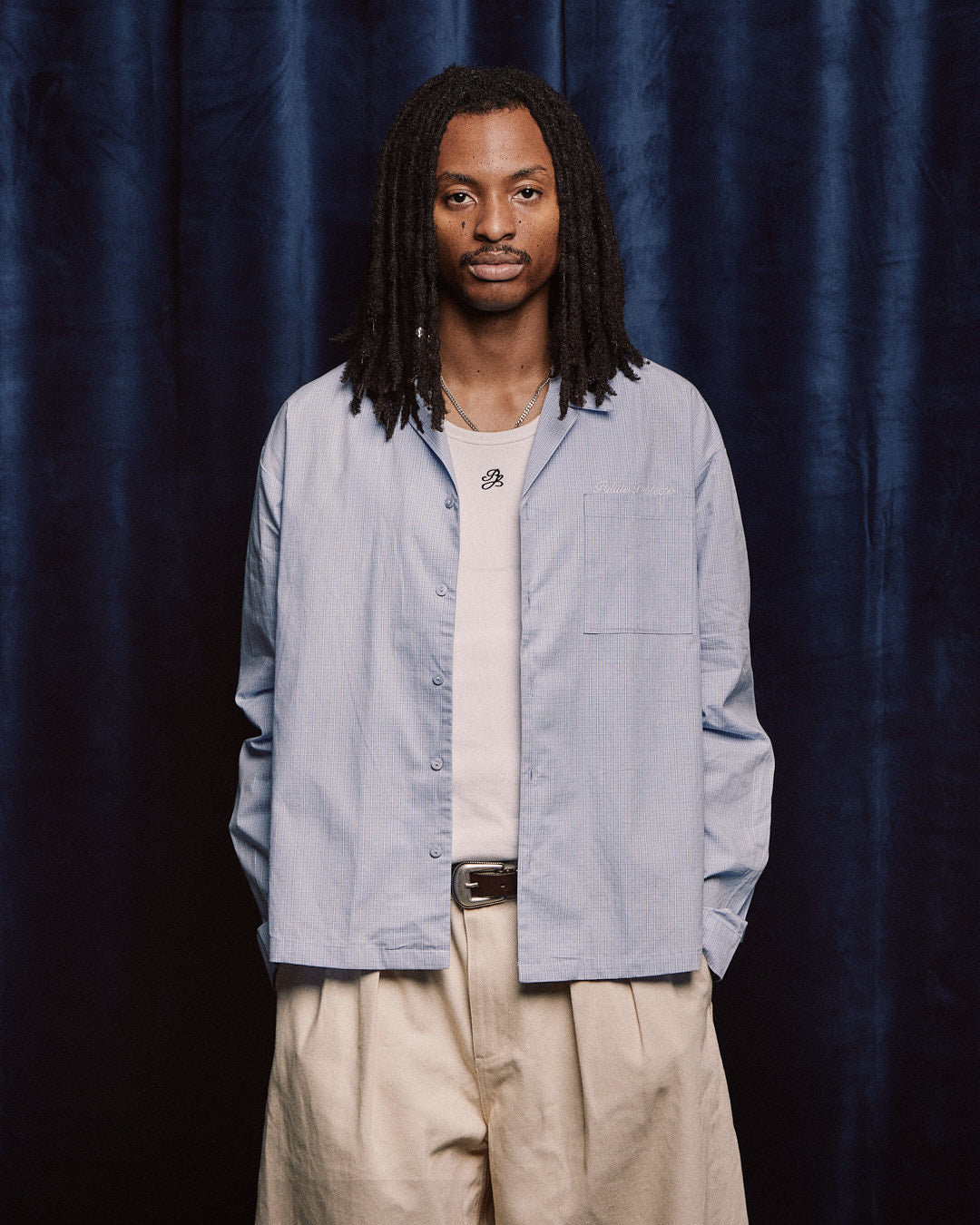 LS Checkered Shirt - Light Blue