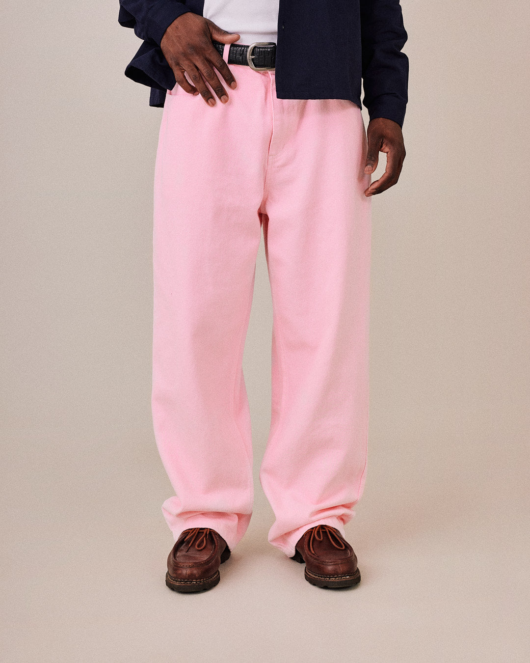 Baggy Canvas Pants - Pink