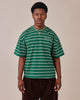 Boxy SS Tee - Green Stripe
