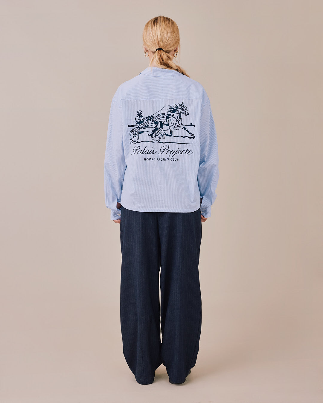 Relaxed Suit Pants - Navy Stripe