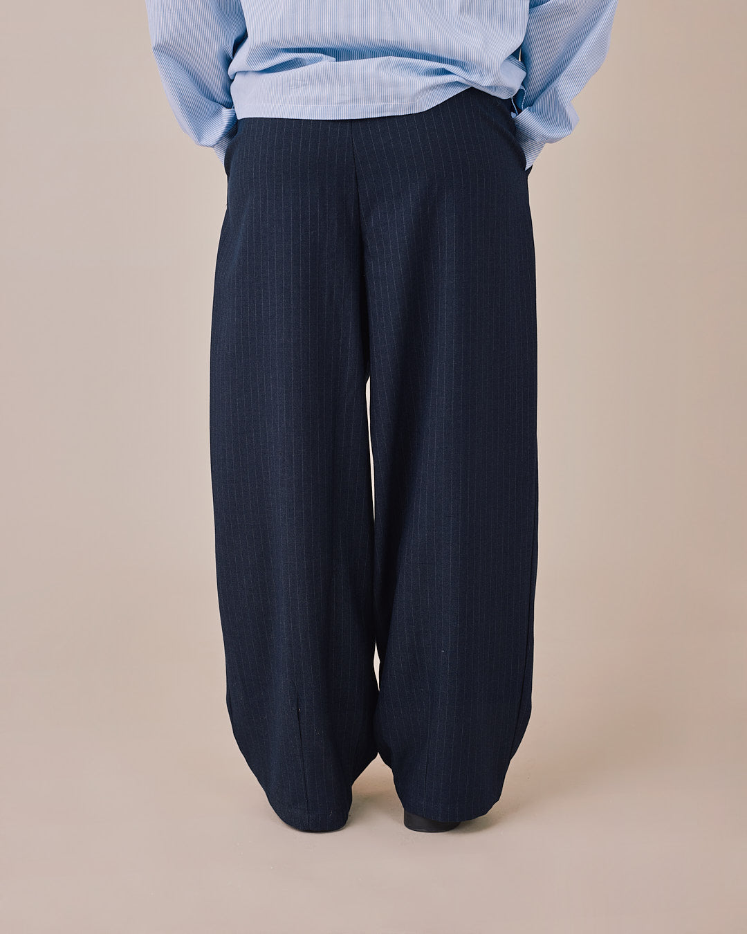 Relaxed Suit Pants - Navy Stripe