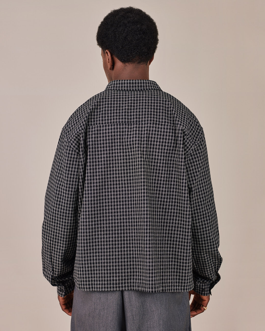 LS Checkered Shirt - Jet Black