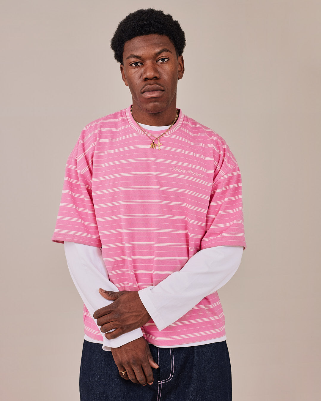 Boxy SS Tee - Pink Stripe