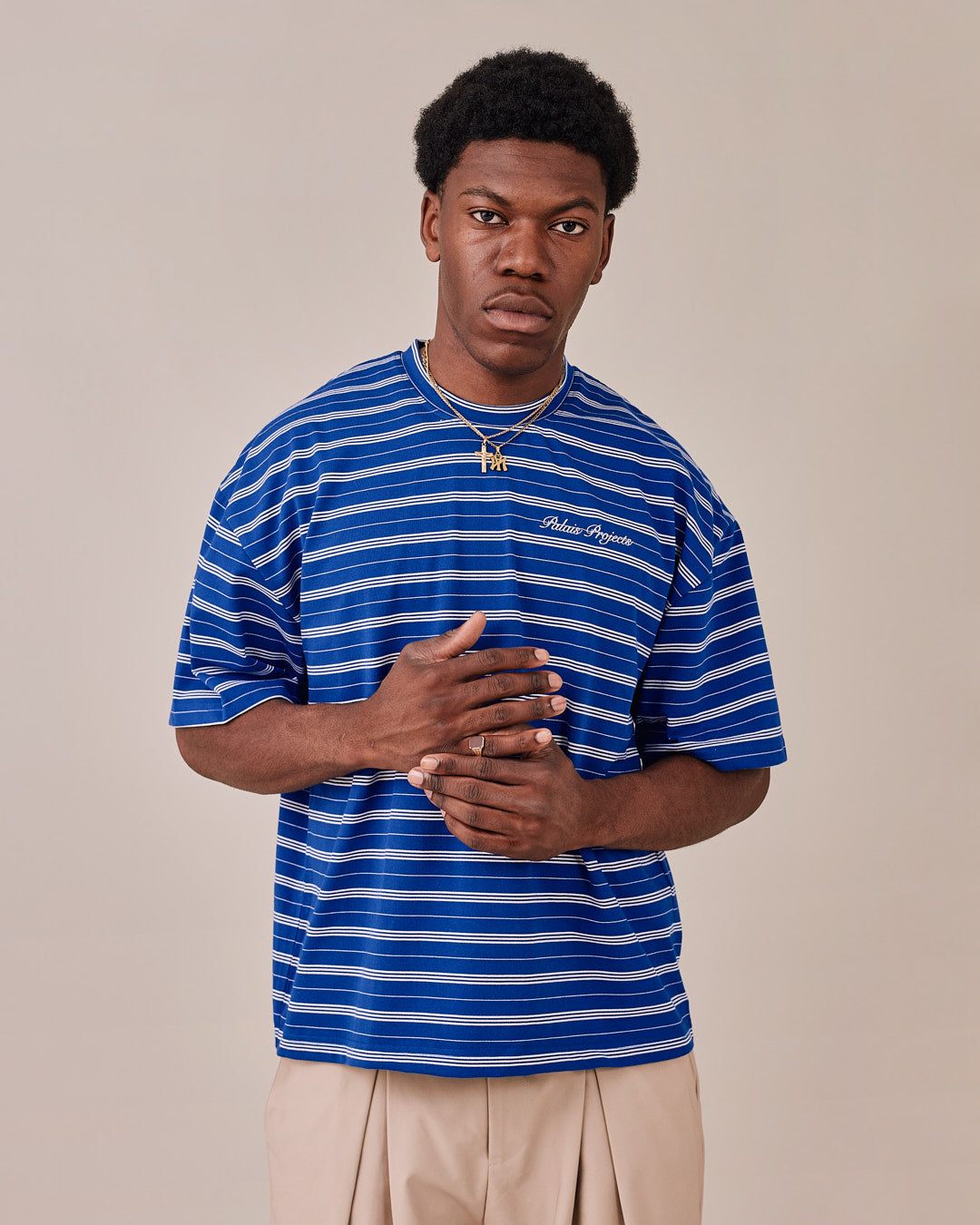 Boxy SS Tee - Blue Stripe