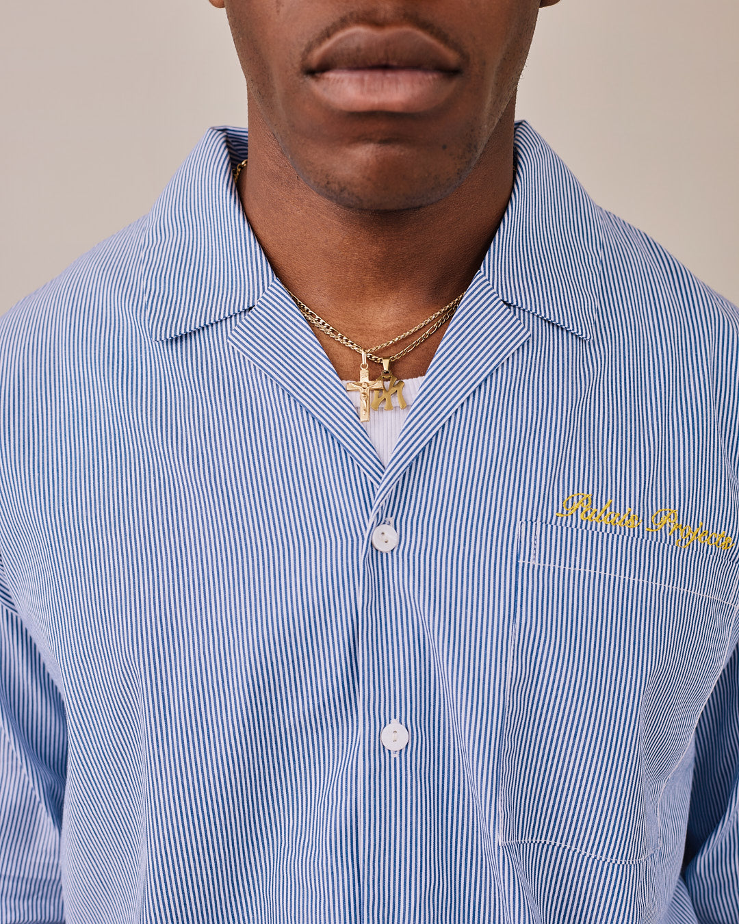 LS Striped Racing Shirt - Navy