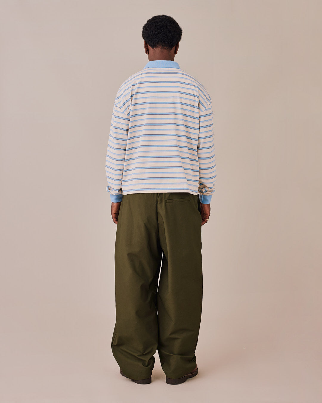 LS Polo Shirt w. Cuff - Baby Blue Stripe