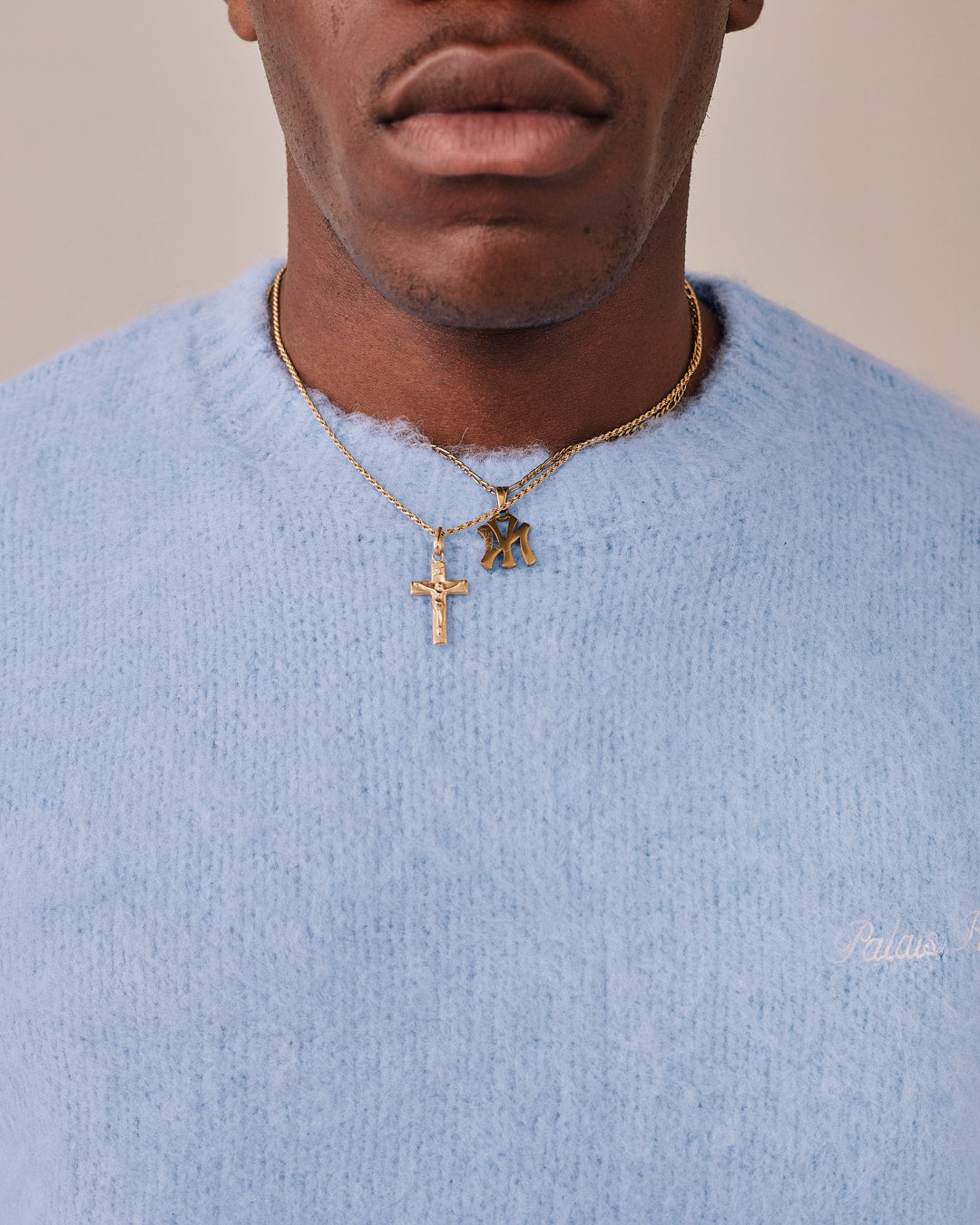 Knit O-Neck Sweater - Baby Blue
