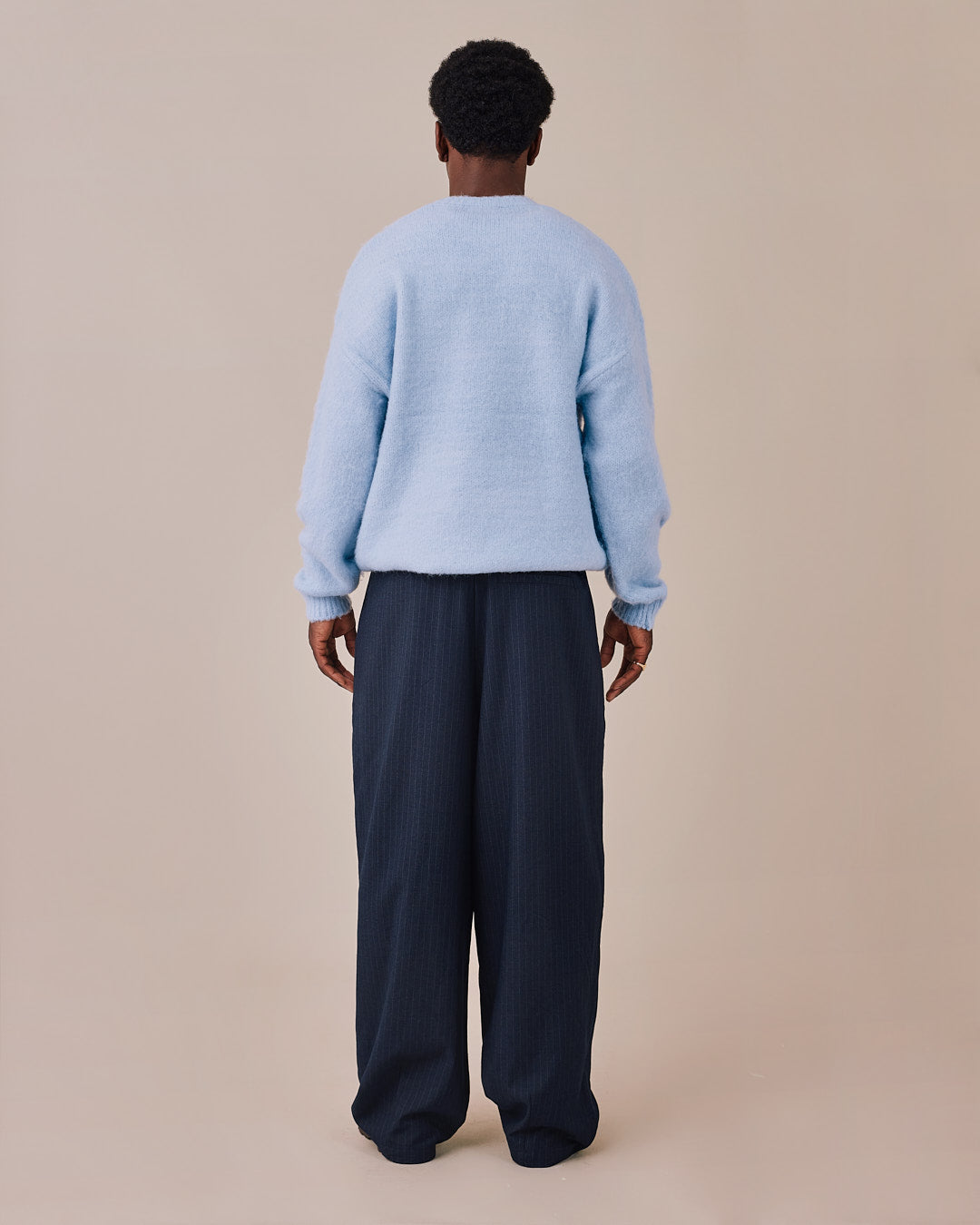 Relaxed Suit Pants - Navy Stripe