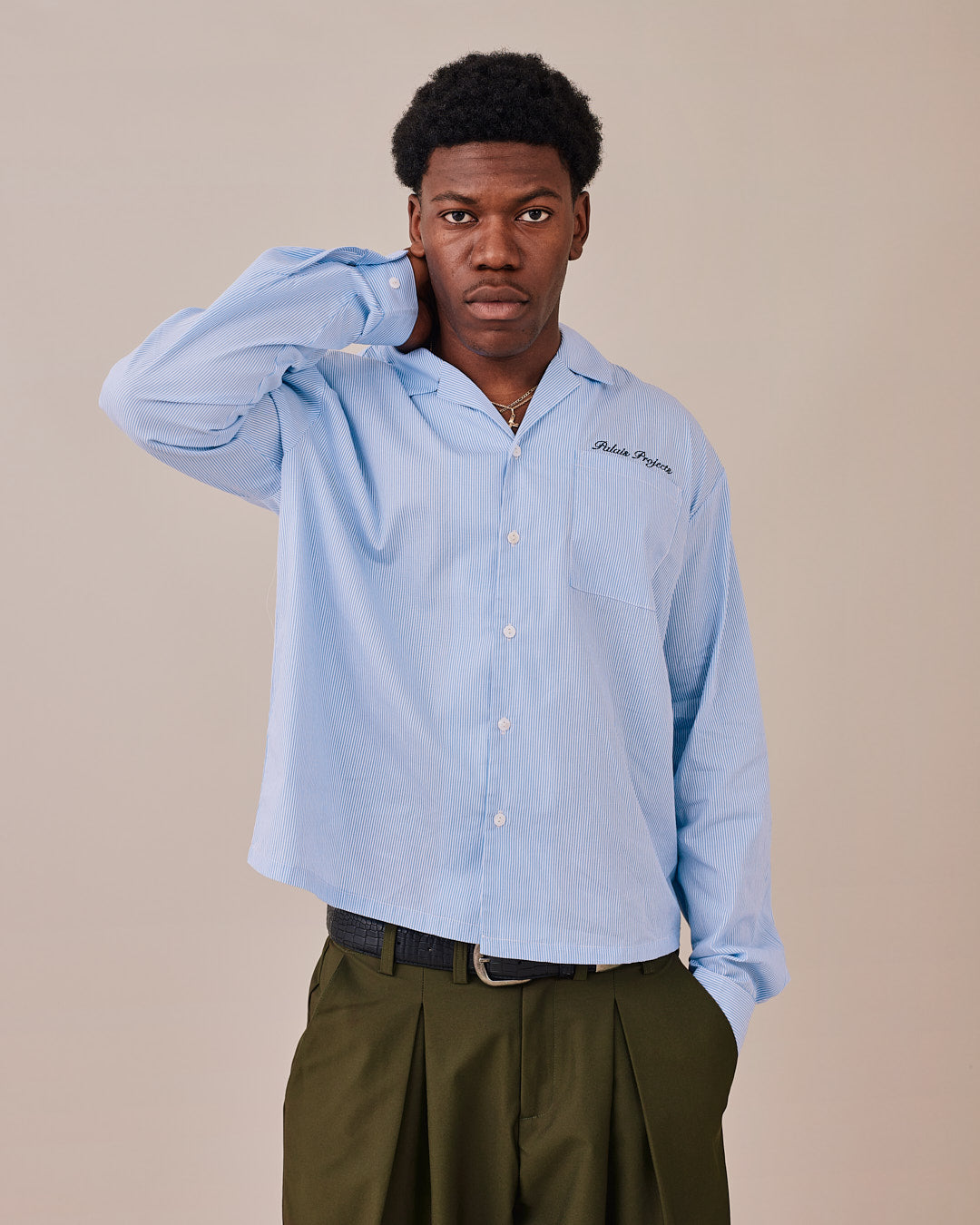LS Striped Racing Shirt - Blue